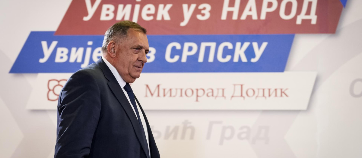 Milorad Dodik, presidente de la Alianza de Socialdemócratas Independientes (SNSD), tras conocerse los primeros resultados