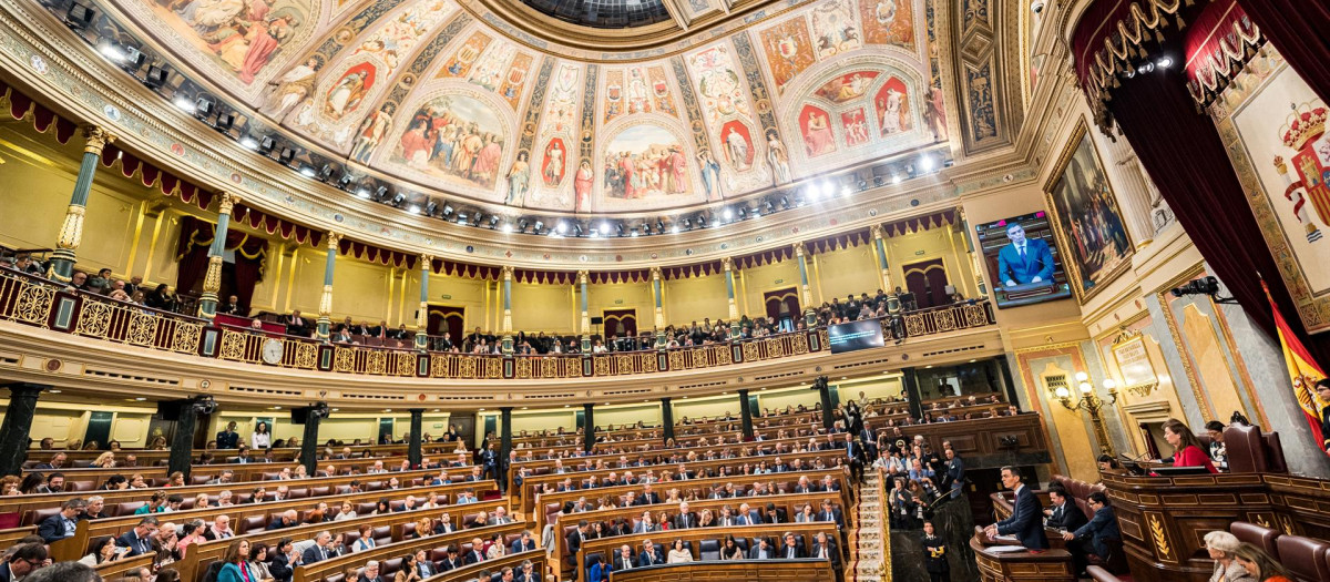 Vista del Congreso durante el debate de investidura de Pedro Sánchez en 2023 (archivo)