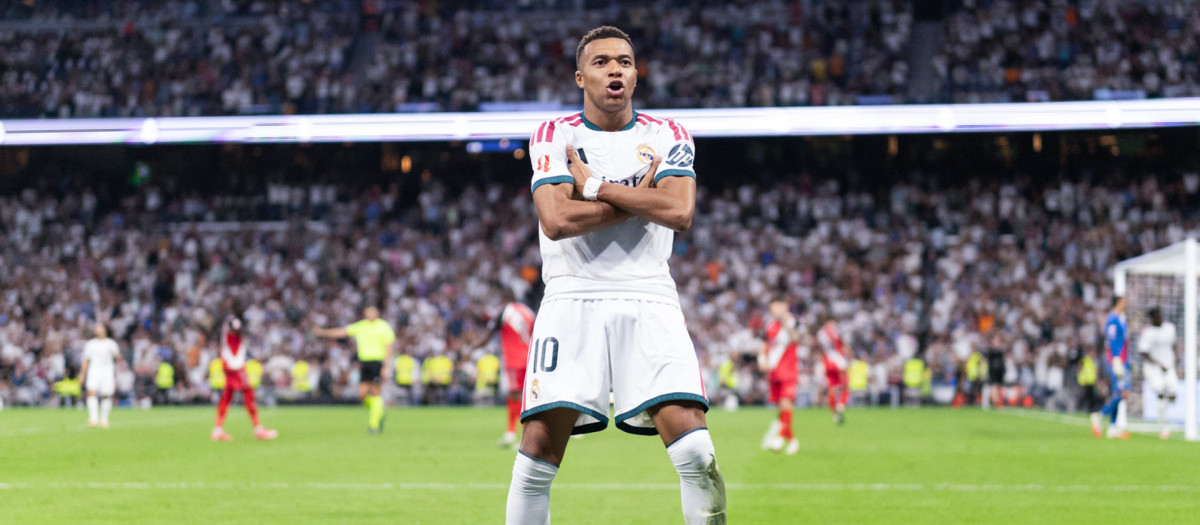 Kylian Mbappé en un partido esta temporada en el Santiago Bernabéu
