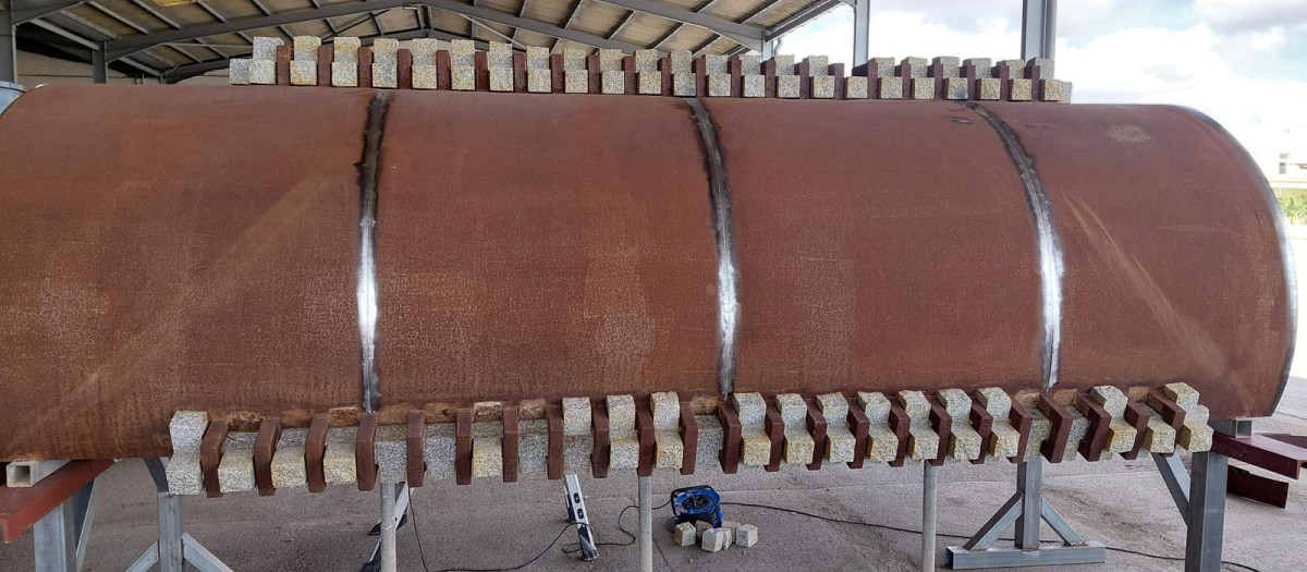 La obra, en proceso de restauración