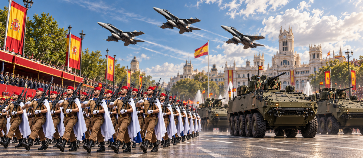 El desfile de la Fiesta Nacional 2026 reunirá a 4.380 participantes, 128 vehículos y 82 aeronaves