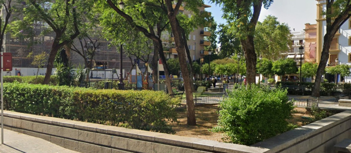 Parque de juegos situado en la plaza de la Concordia de Sevilla