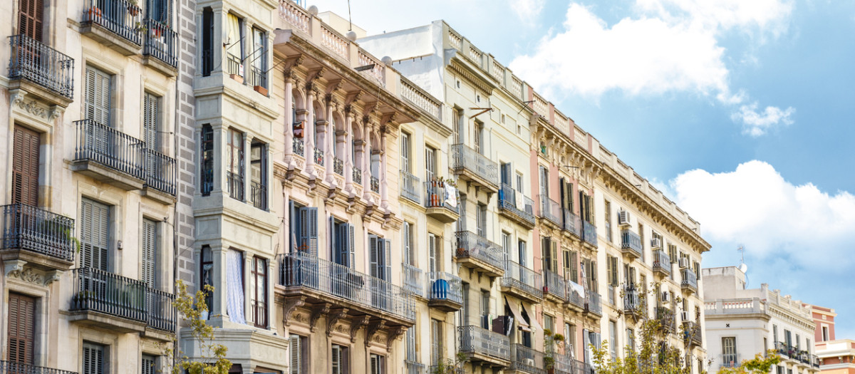 Fachadas del barrio barcelonés de el Borne, Barcelona