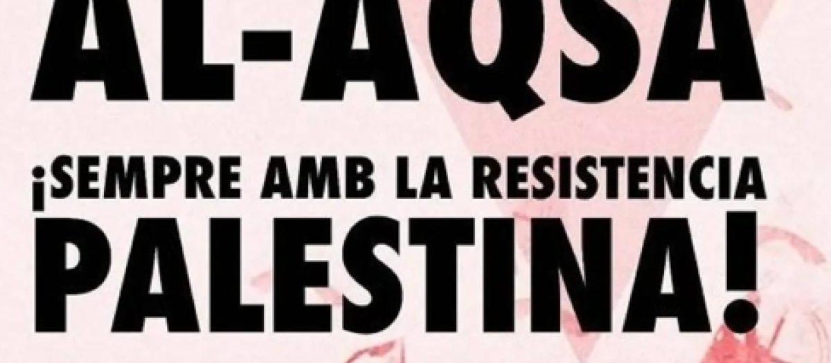 Parte del cartel del acto de esta tarde en Barcelona