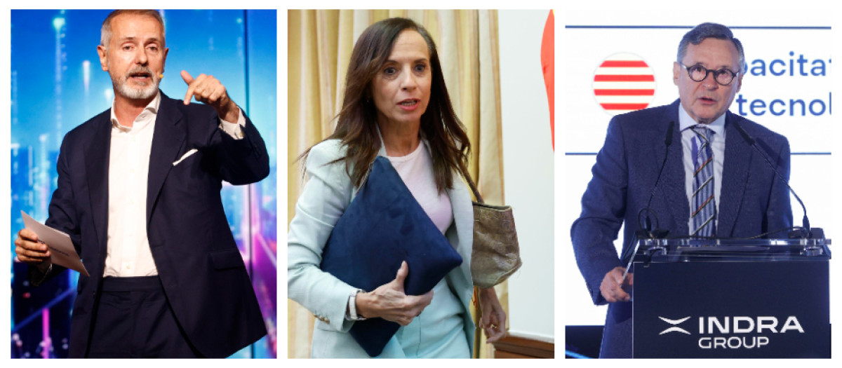 Marc Murtra (Telefónica), Beatriz Corredor (Red Eléctrica) y Ángel Simón (Indra)