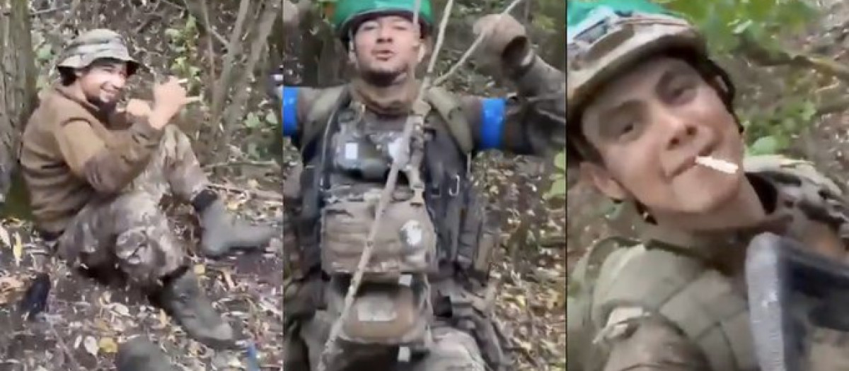 Presuntos mercenarios mexicanos en los bosques de ucrania