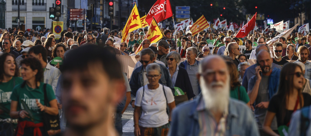Imagen de la manifestación de este viernes en Valencia