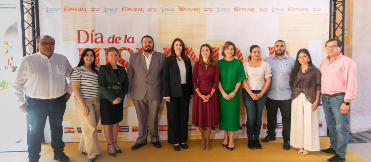 Imagen tomada este sábado en Valencia durante los actos por el Día de la Hispanidad promovidos por la Generalitat