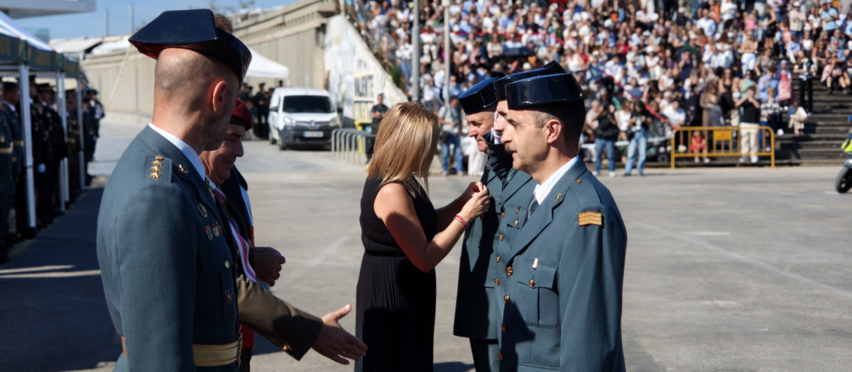 Imagen tomada este lunes en Valencia de Pilar Bernabé durante los actos en honor a la patrona de la Guardia Civil