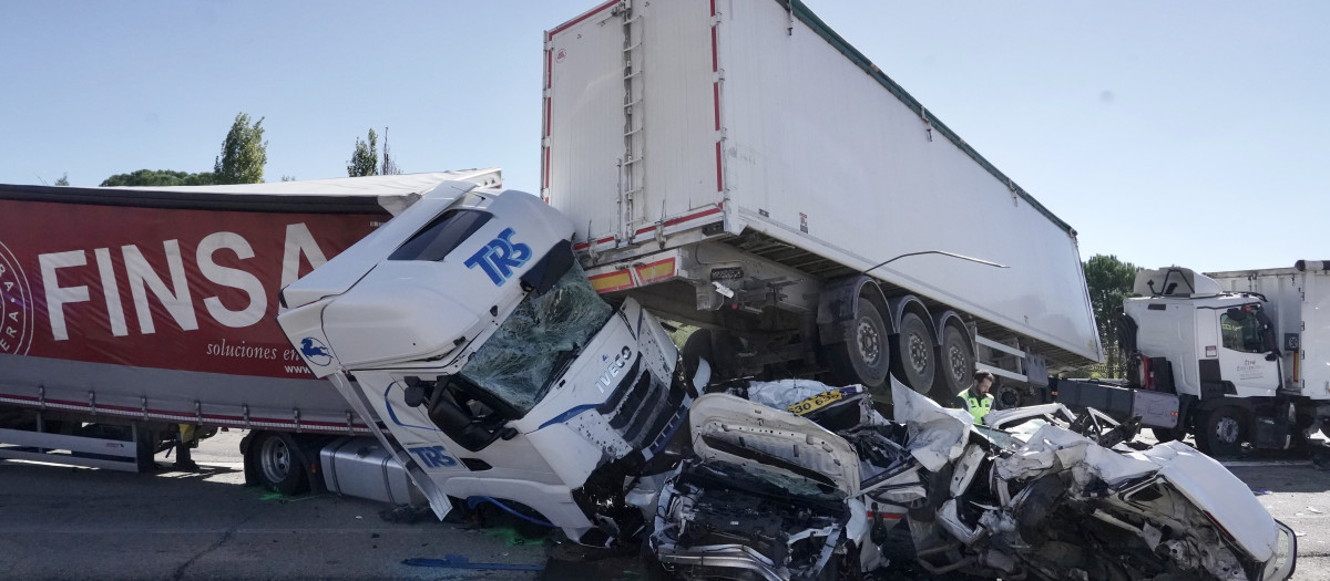 Accidente múltiple en la A62 a la altura de Villamarciel