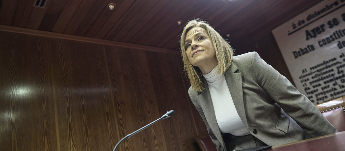 Imagen de archivo de Pilar Bernabé durante su comparecencia en la comisión por la dana en el Senado.