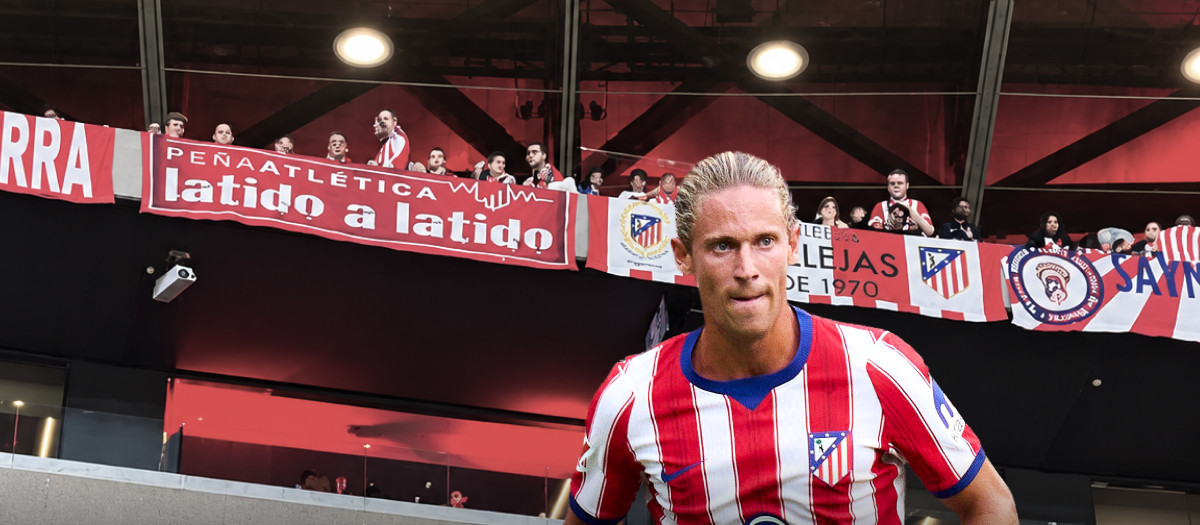 Montaje con el palco de Llorente