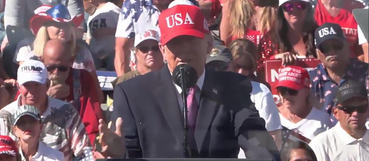 Donald Trump durante un acto de campaña este martes