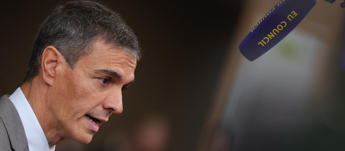 El presidente del Gobierno, Pedro Sánchez, a su llegada al Consejo Europeo que se celebra en Bruselas