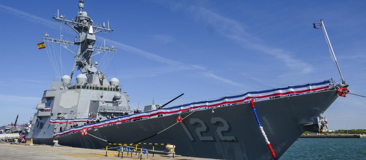 El USS John Basilone, el sexto destructor de la armada estadounidense en la base de Rota