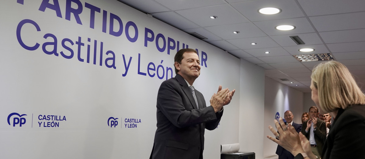 El presidente del Partido Popular de Castilla y León, Alfonso Fernández Mañueco, clausura la Junta Directiva Autonómica de la formación