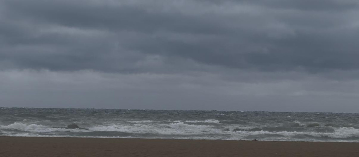 Imagen tomada este domingo en la playa del Cabanyal de Valencia