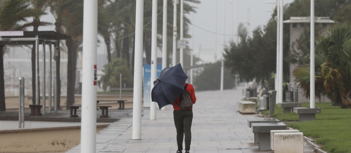 Imagen del temporal en Gandía