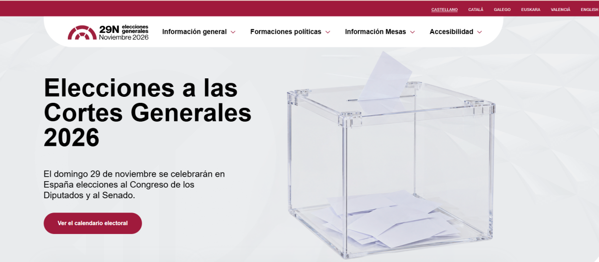Web de las elecciones generales