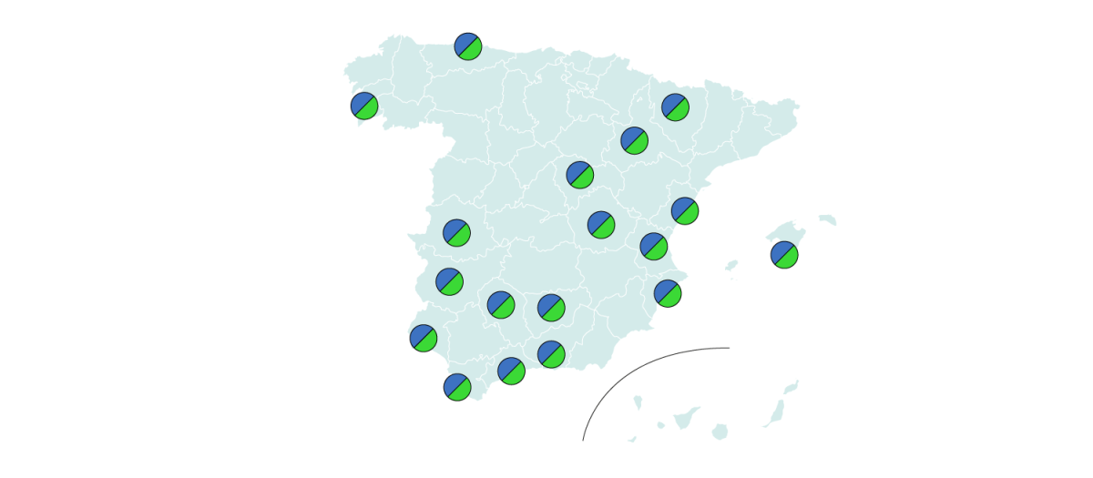 Provincias donde PP y Vox deberían ir juntos en el Senado para evitar la mayoría de la izquierda