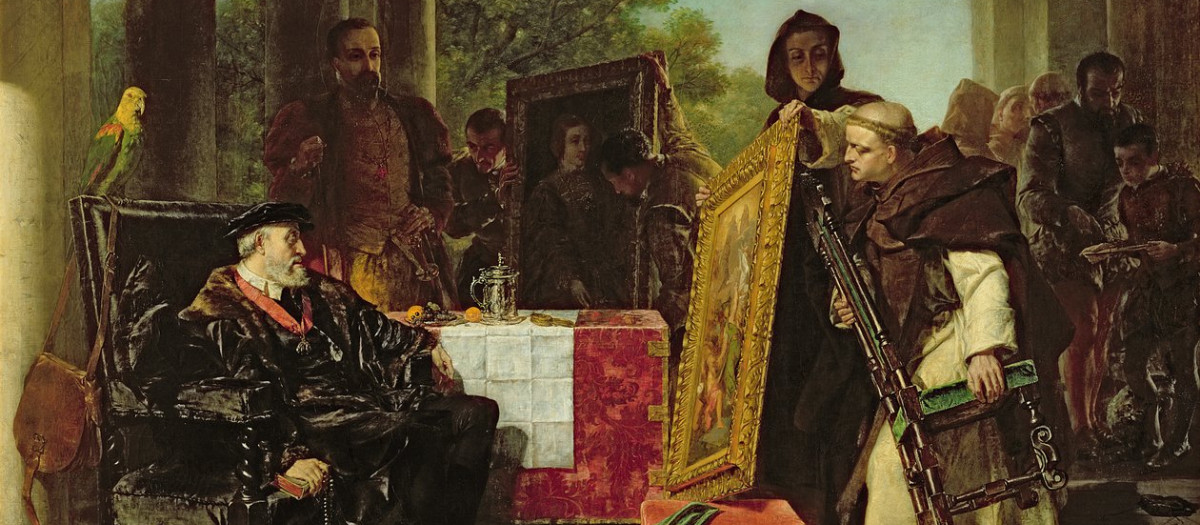 Emperador Carlos V (1500-58) en el convento de Yuste, 1856. Obra de Alfred W. Elmore