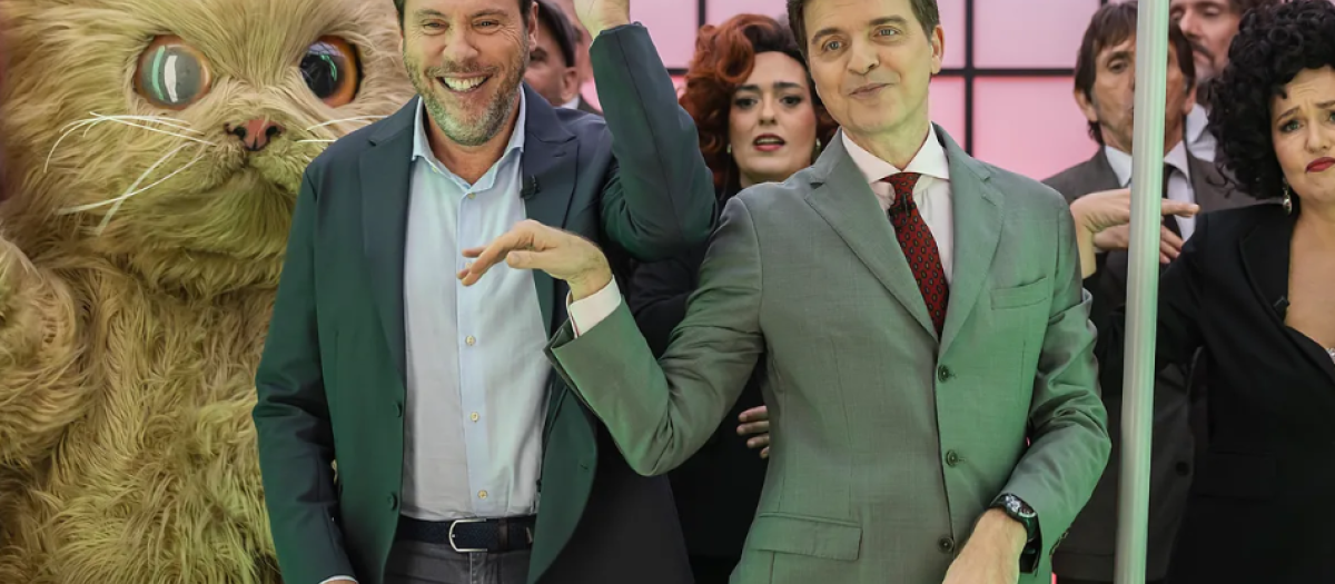 Óscar Puente, en plena actuación con Marc Giró para La Sexta