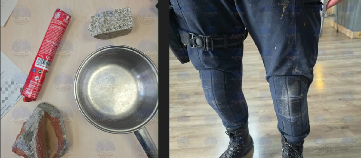 Objetos lanzados a la Policía en los disturbios de La Coruña