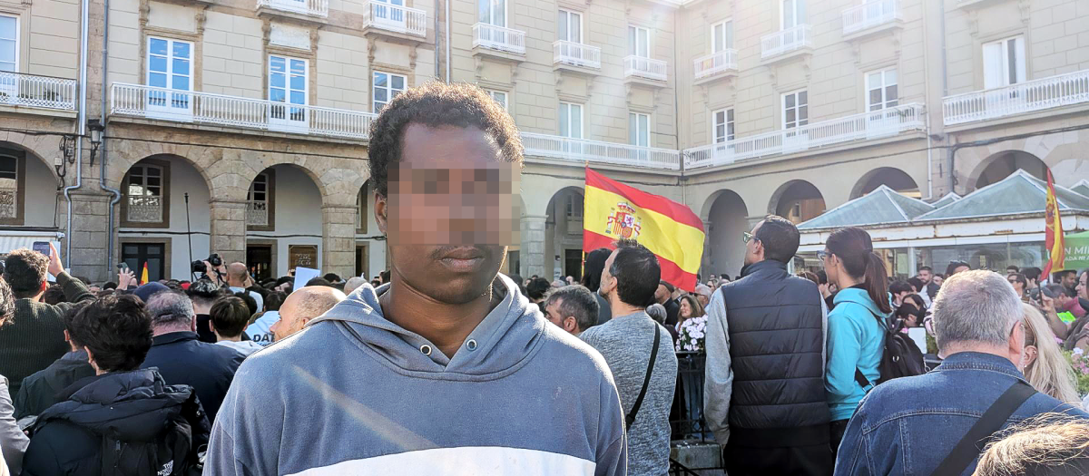 Etíope que acudió al mítin de Vox en María Pita