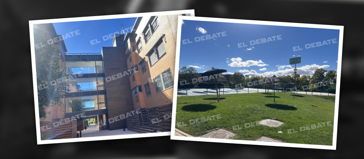 Montaje del interior de la urbanización en la que reside Mar Espinar