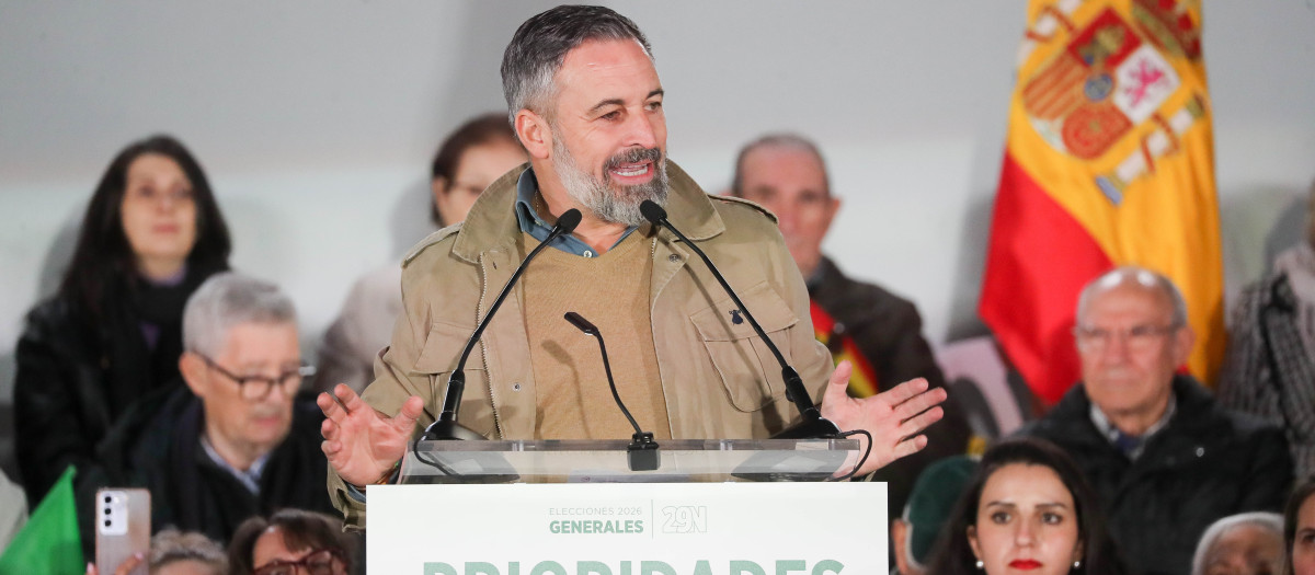 El presidente de Vox y candidato a la Presidencia del Gobierno, Santiago Abascal.