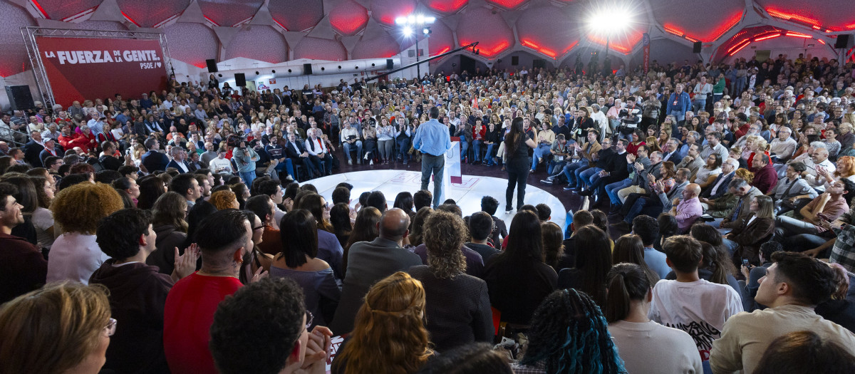 Pedro Sánchez, el pasado lunes en un mitin en Valladolid
