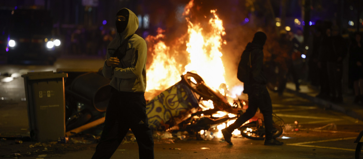 Barricadas en el centro de Barcelona este sábado
