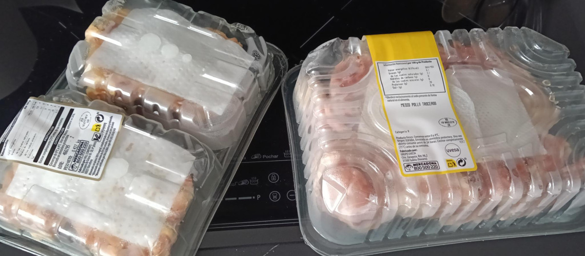 Imagen de una bandejas de carne de Mercadona