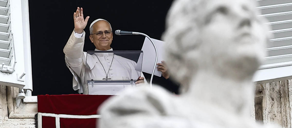 El Papa León XIV durante el rezo del Ángelus el pasado 18 de octubre