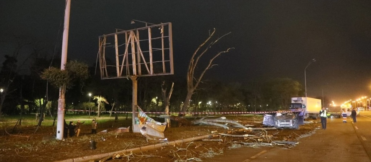 Destrozos en Kiev tras un ataque ruso