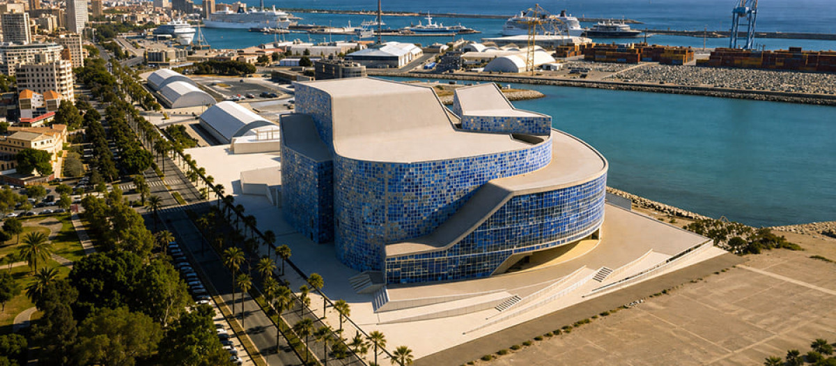 Proyecto del auditorio de Málaga, que ha quedado desierto