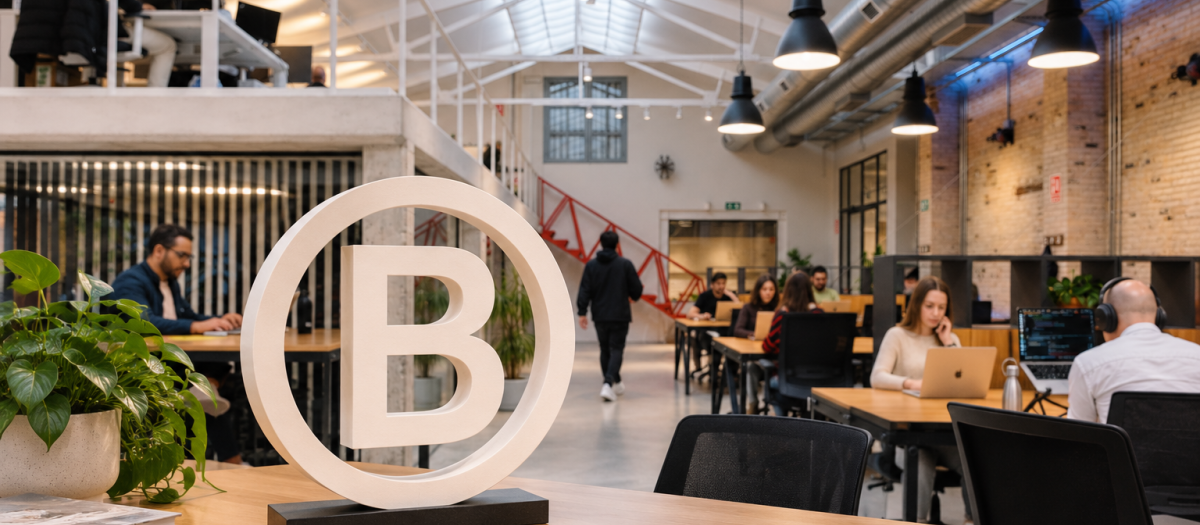 Espacio coworking Wayco Ruzafa con emblema B Corp