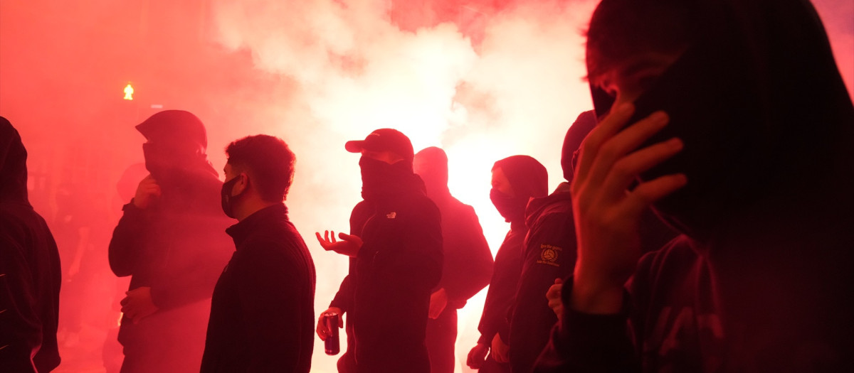 Los desperfectos fueron considerables en la protesta sucedida este lunes en Bilbao.