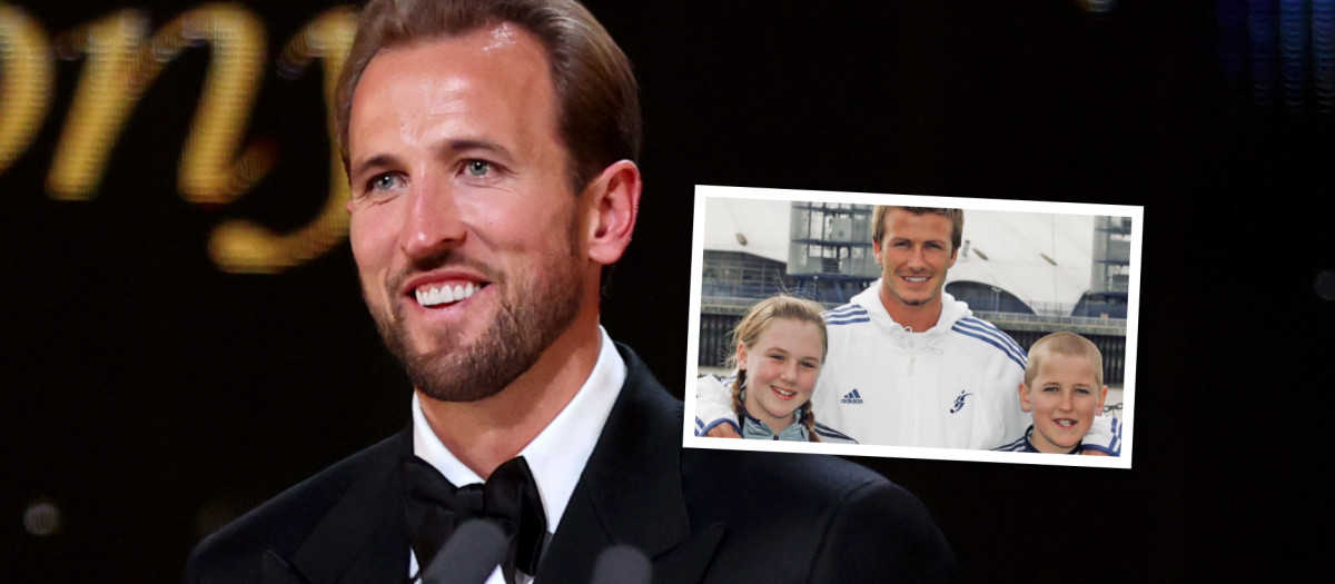 Harry Kane y la imagen con David Beckham
