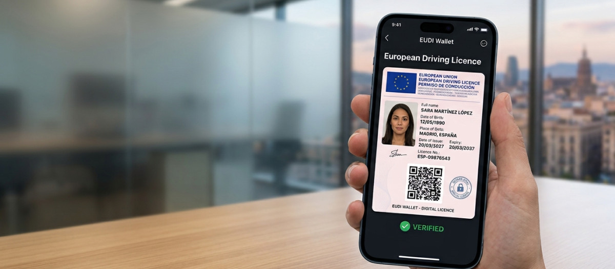 El nuevo carnet de conducir tendrá una imagen similar a esta y formará parte de la carterra digital