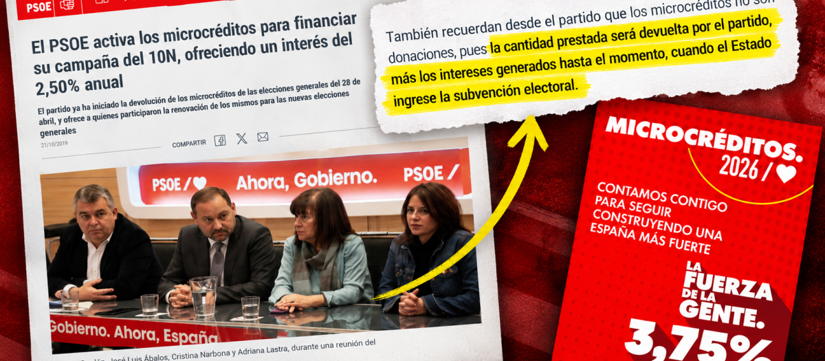 No es la primera vez que el PSOE se financia con microcréditos