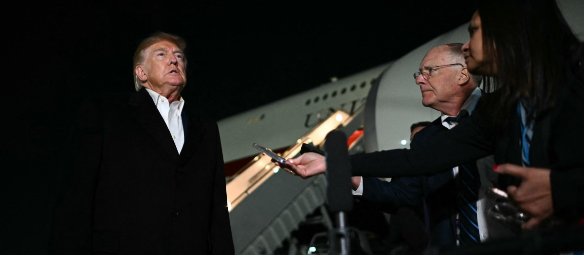 El presidente estadounidense Donald Trump, en la base conjunta Andrews, Maryland