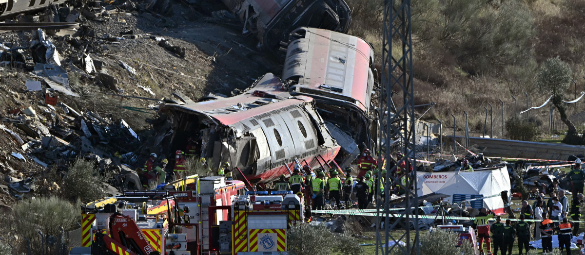 Imagen de los trenes de Urda tras el accidente