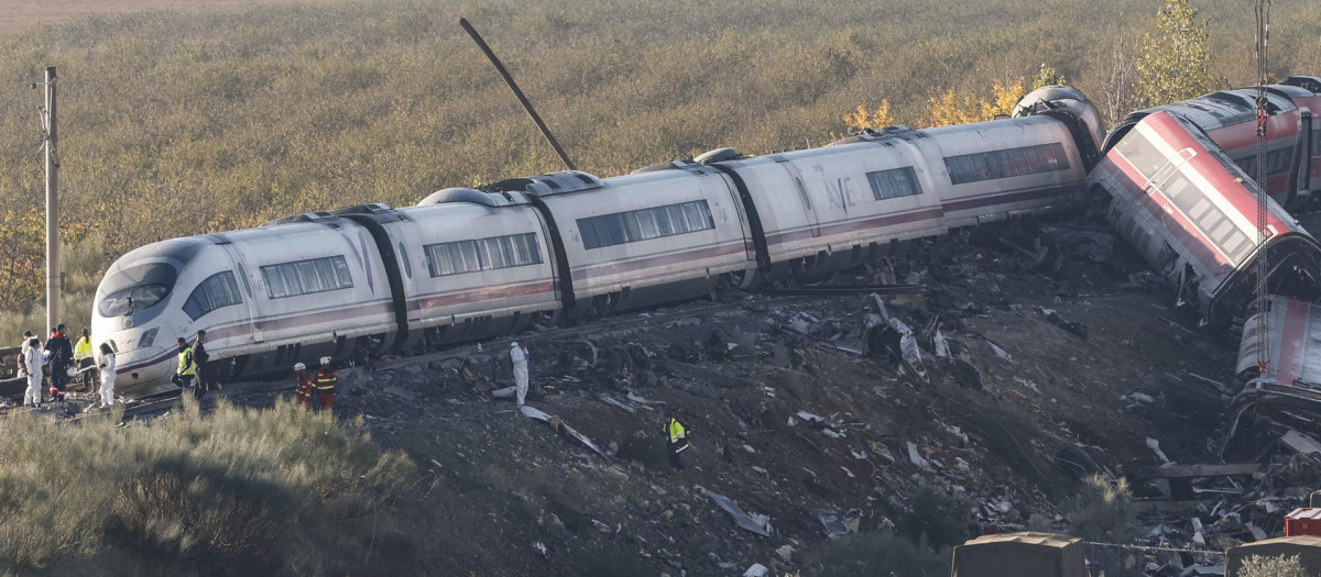 Restos del accidente de tren en Urda, Toledo