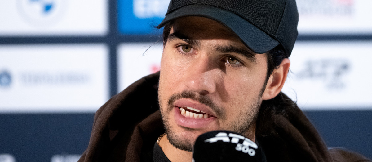 Carlos Alcaraz, en una rueda de prensa previa al ATP 500 de Viena