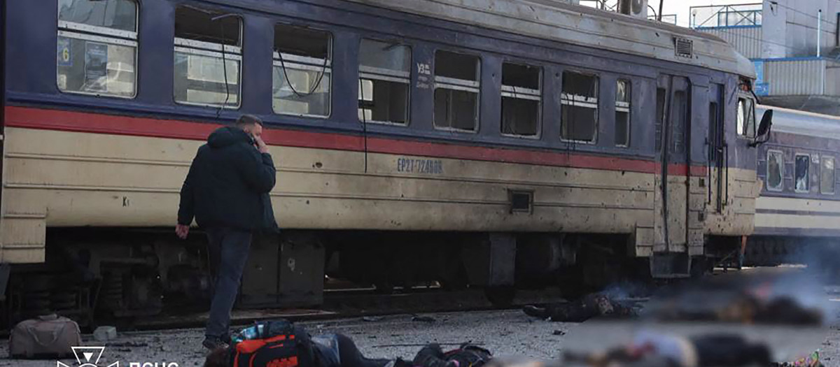 Estación de tren en Dnipró, escenario de un ataque ruso