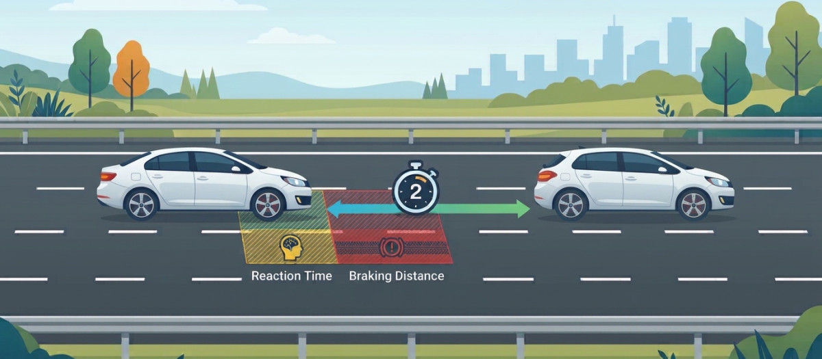La macha a la vista o conducción a la vista se usa también en el automóvil