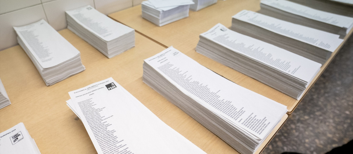 Imagen de archivo de papeletas en unas elecciones