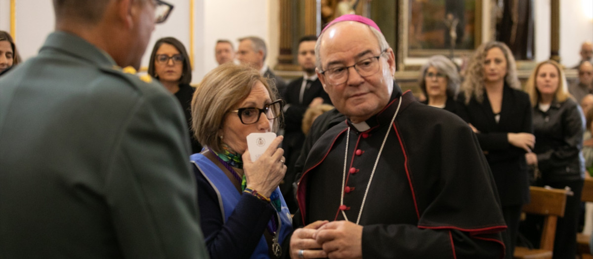 El arzobispo de Toledo, Francisco Cerro Chaves, durante la misa funeral por los fallecidos del accidente de Urda