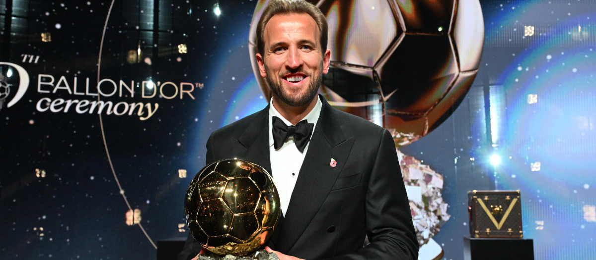 Harry Kane tras ganar el Balón de Oro